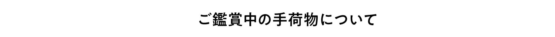 ご鑑賞中の手荷物について